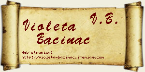 Violeta Baćinac vizit kartica